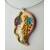 Handmade clay jewelry - a blue seahorse necklace, handpainted relief