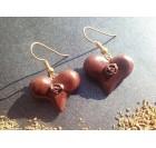 Čokoladne sanje - unikatni uhani Srce