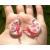 Violet and white butterfly clay jewelry - a necklace and a ring