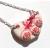 Violet and white butterfly clay jewelry - a necklace and a ring