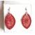 Sparkling Red Drop Dangle Wire Crochet Earrings