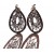 Silver - Crocheted earrings, spiral, teardrop