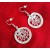 White Dangle Hoop Wire Crochet Earrings
