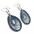 Sparkling Blue Drop Dangle Wire Crochet Earrings