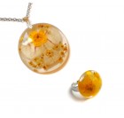 Ogrlica in DARILO (prstan) - Angel, zlatica, bezeg, orhideja