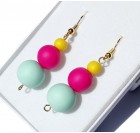 Viseči uhani za ženske - rumena, ciklamna, turkizna