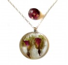 Cvetlični nakit - ogrlica in prstan s popki divje vrtnice