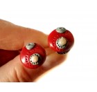 Uhani za u&scaron;esa brez luknjic - bordo siva