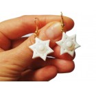 Viseči uhani za ženske - bela snežinka