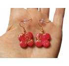Viseči uhani za ženske - rdeča deteljica