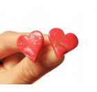 Uhani za ženske - rdeči srčki
