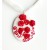 Valentinova črno belo rdeča ogrlica in prstan - vrtnica