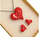 Valentinov prstan - rdeče srce, vzorec