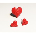 Valentinov prstanin uhani - rdeče srce