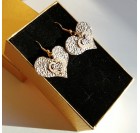 Unikatni uhani iz umetnega usnja - malina srce