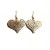 Dangle golden faux leather heart earrings