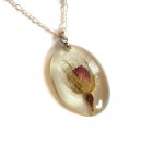 Cvetlični nakit - ogrlica in prstan s popkom divje vrtnice