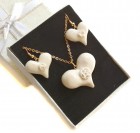 Ogrlica in uhani - belo srce