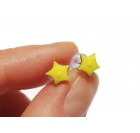 Ženski uhani za u&scaron;esa - rumena zvezdica