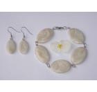 Unikatna, ročno izdelana zapestnica ter prstan v biserni barvi