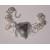 Women bracelet with handmade wire pattern in silver&grey