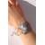 Women bracelet with handmade wire pattern in silver&grey