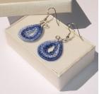 Unikatni uhani - kvačkani uhani - modra