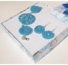 Kvačkan nakit, komplet - zapestnica in uhani - modra