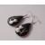 Cat earrings in black and white with wire tree