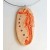 Handmade clay jewelry - an orange seahorse necklace, handpainted relief