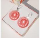 Breskev - kvačkani uhani, okrogli