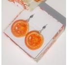 Oranžni kvačkani uhani