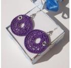 Temno vijola kvačkani uhani