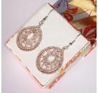 Svetla breskev - kvačkani uhani, mali okrogli