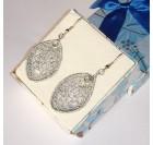 Srebrna - kvačkani uhani, spirala, kapljica