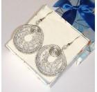 Srebrna - kvačkani uhani, spirala, okrogli