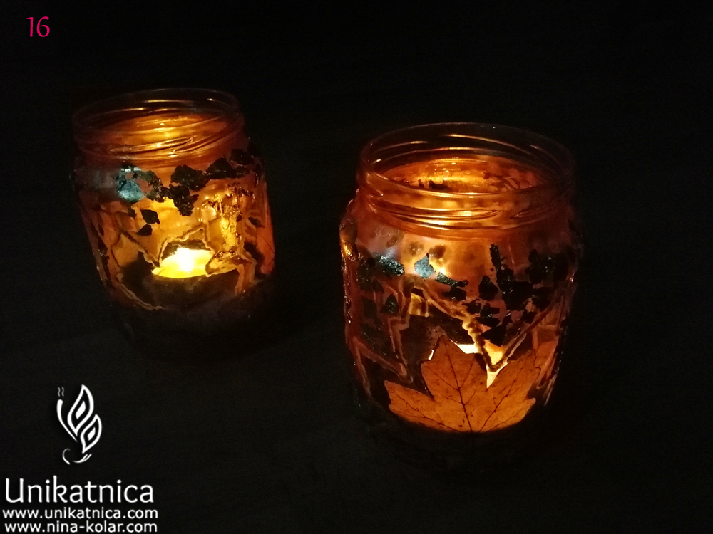 Ustvarjalna ideja - jesenska dekoracija - svečnik
