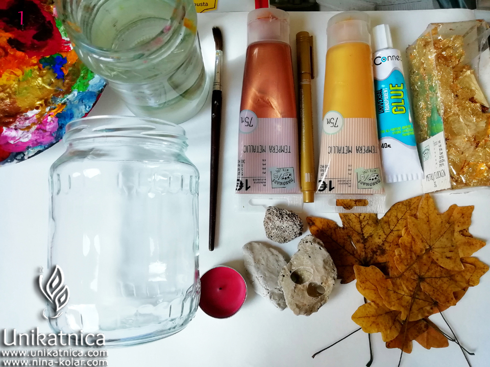 Ustvarjalna ideja - jesenska dekoracija - svečnik