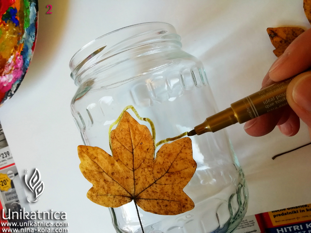 Ustvarjalna ideja - jesenska dekoracija - svečnik