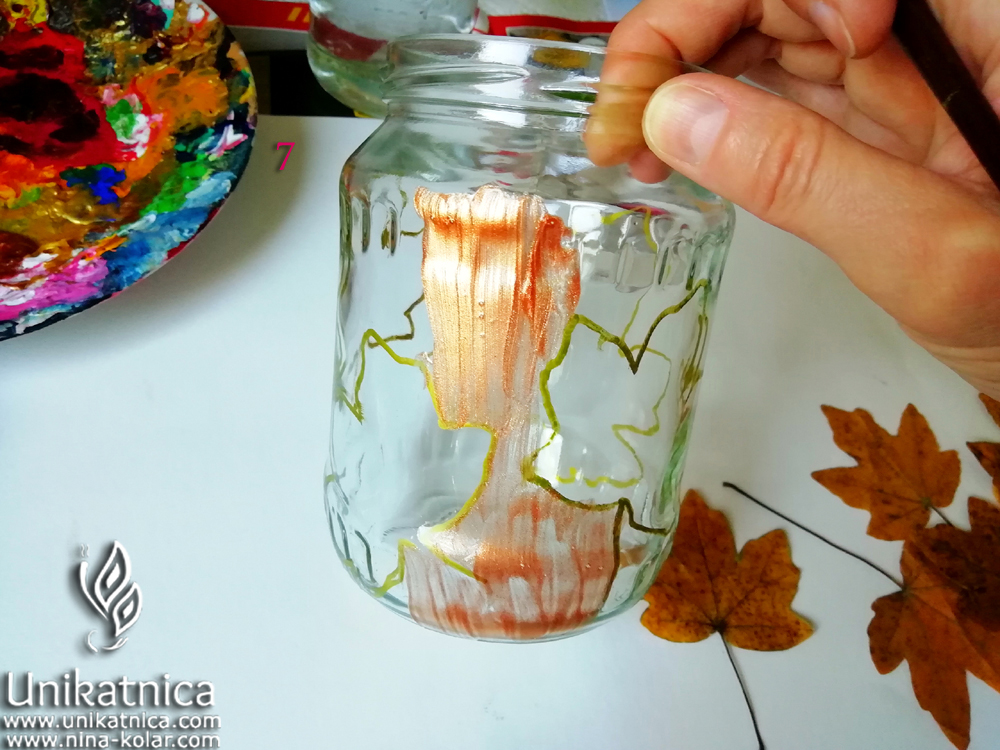 Ustvarjalna ideja - jesenska dekoracija - svečnik