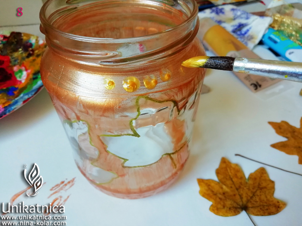 Ustvarjalna ideja - jesenska dekoracija - svečnik