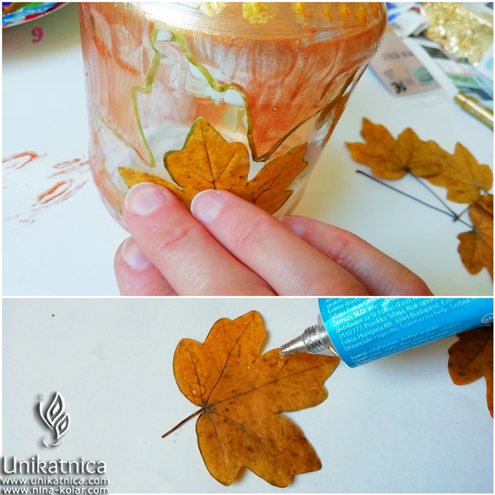 Ustvarjalna ideja - jesenska dekoracija - svečnik